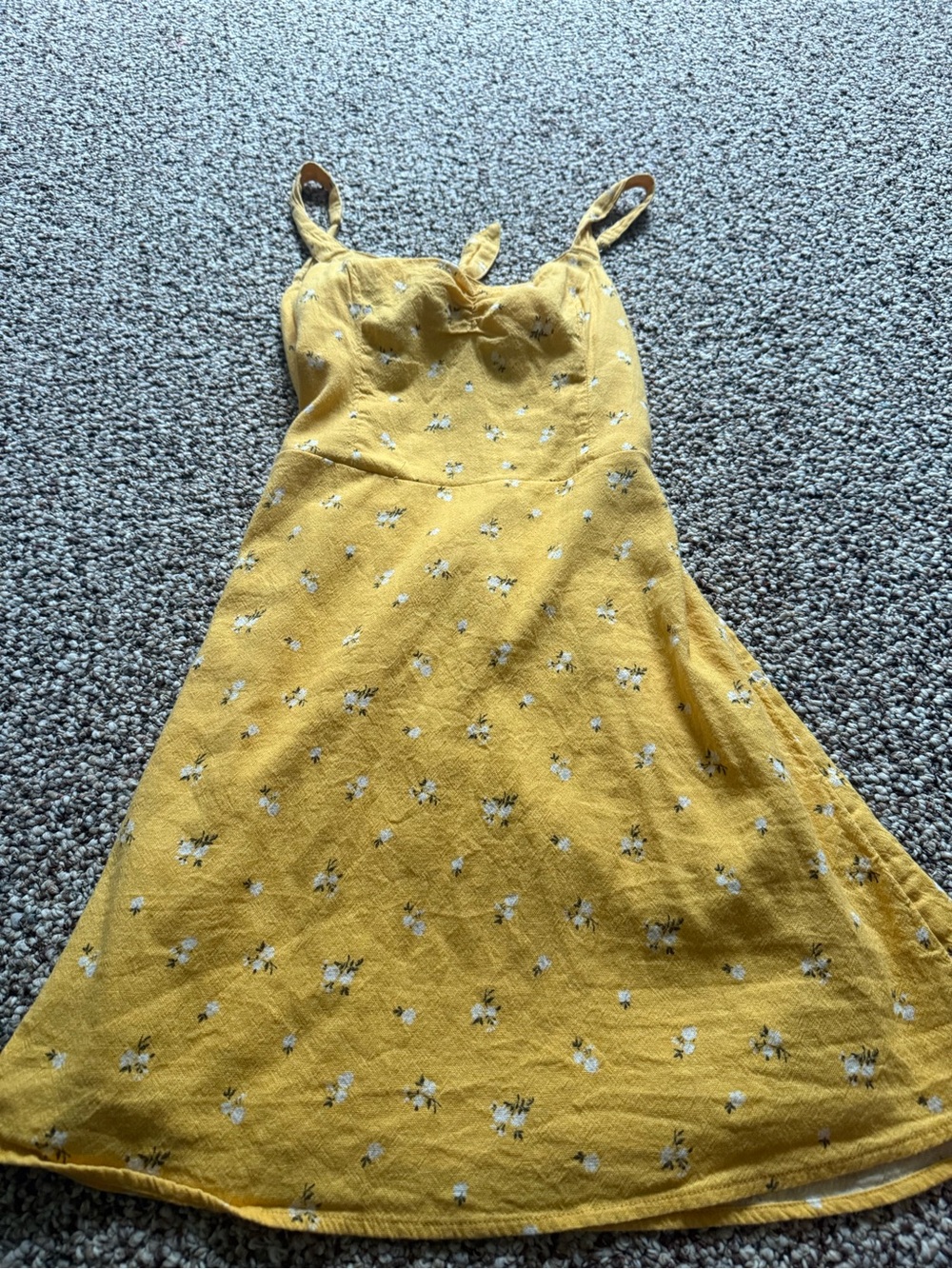 Hollister Yellow Mini Dress with White Floral Print